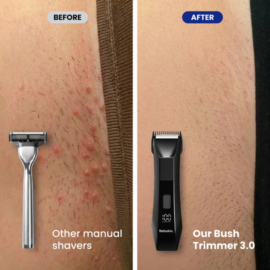 Before and after using the Face Shaver 2.0